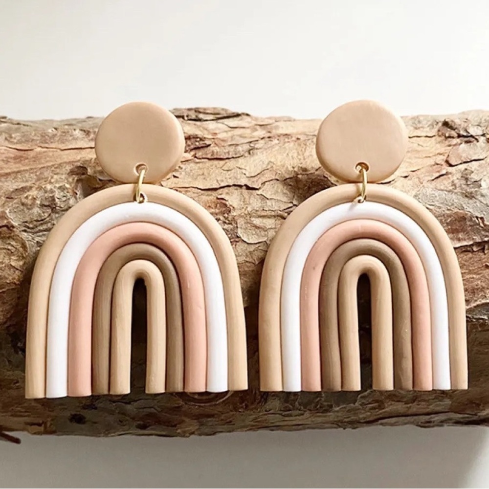 Sand Clay Rainbow Earrings